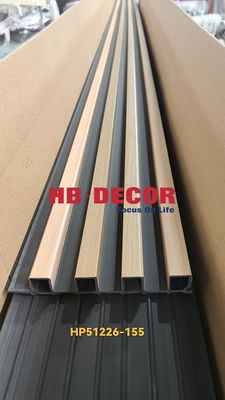 Outdoor Wpc Wall Panel With Concealed Lighting And Customizable Width Waterproof